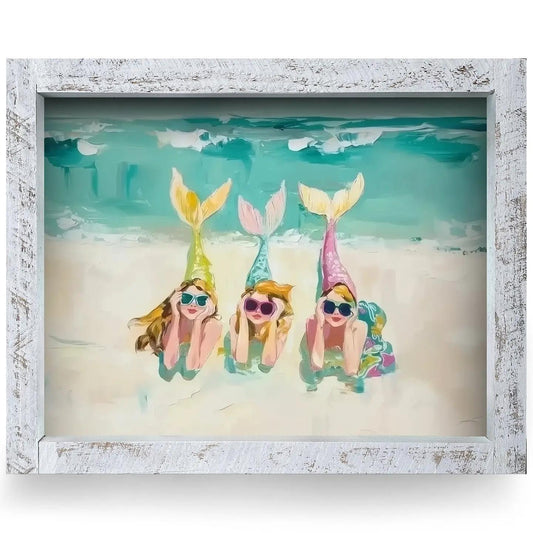 The Cutest Mermaids Wood Framed Art