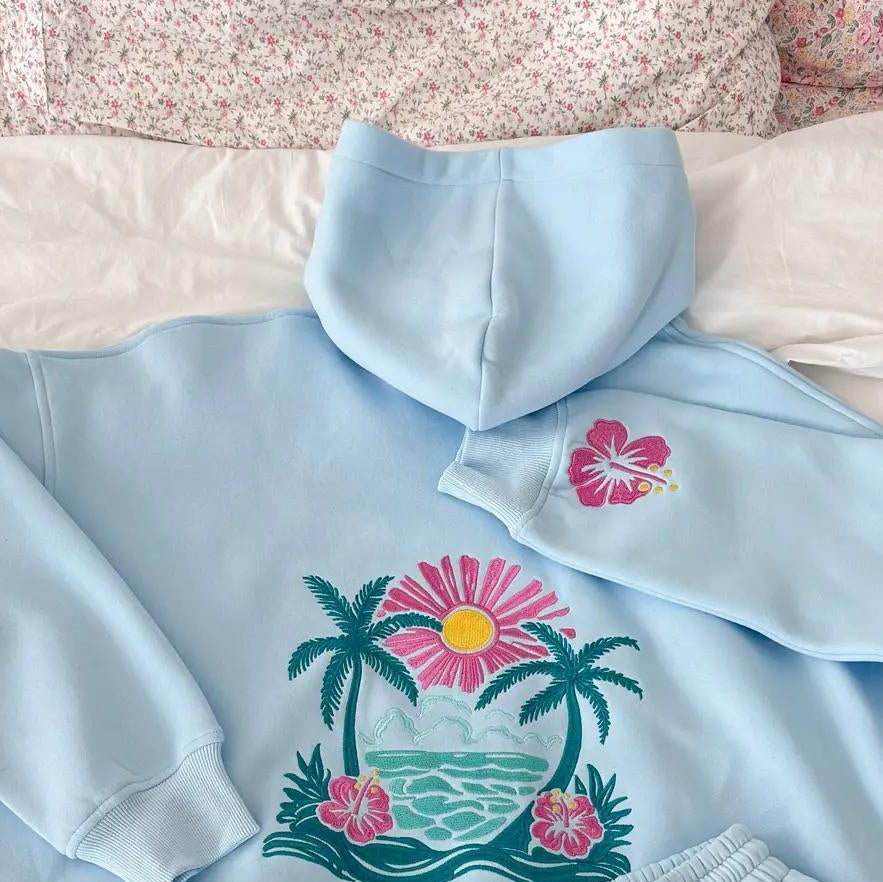 Icy Blue Beach Babe Hoodie