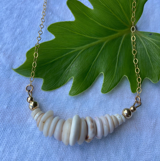 Graduated Puka Bar Necklace