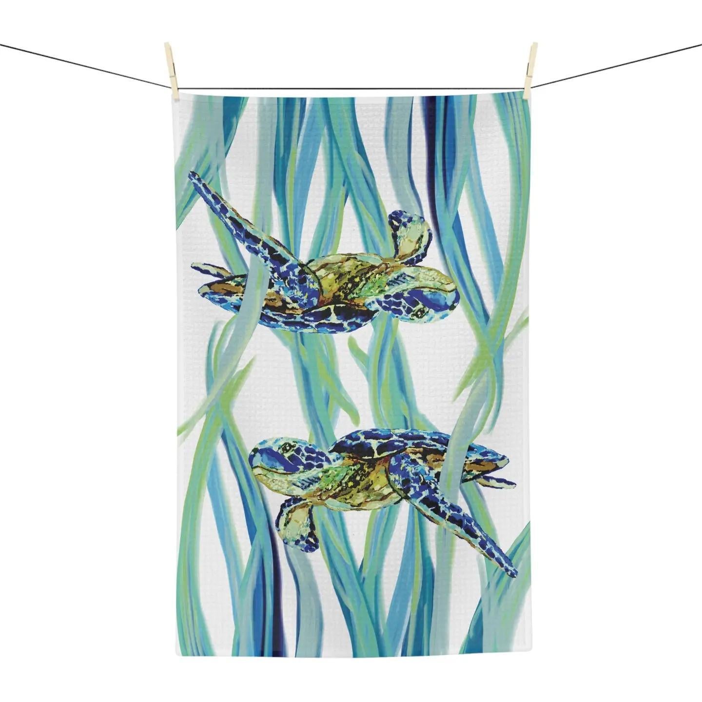 Colorful Sea Turtle Microfiber KitchenTowel
