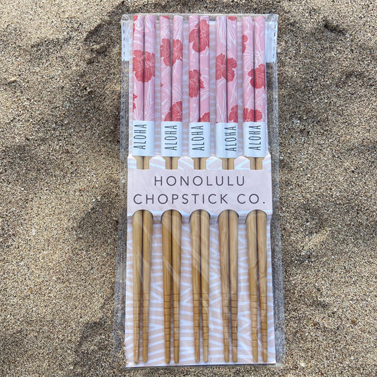Red Hibiscus Reusable Chopstick Set