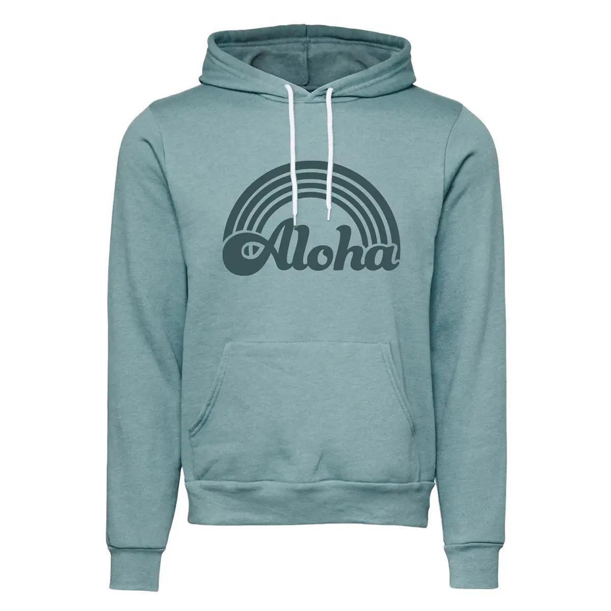 Teal Aloha Rainbow Hoodie