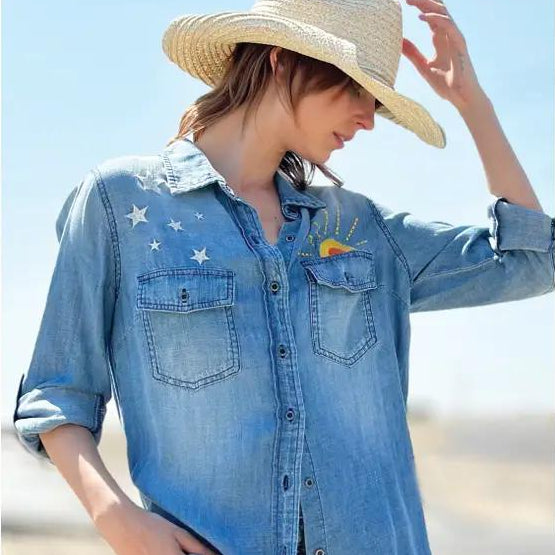 Denim Hello Sunshine Shirt