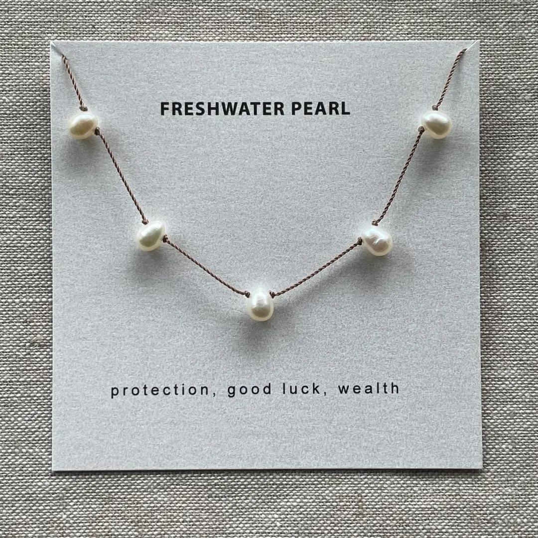 5 Pearl Nylon Necklace