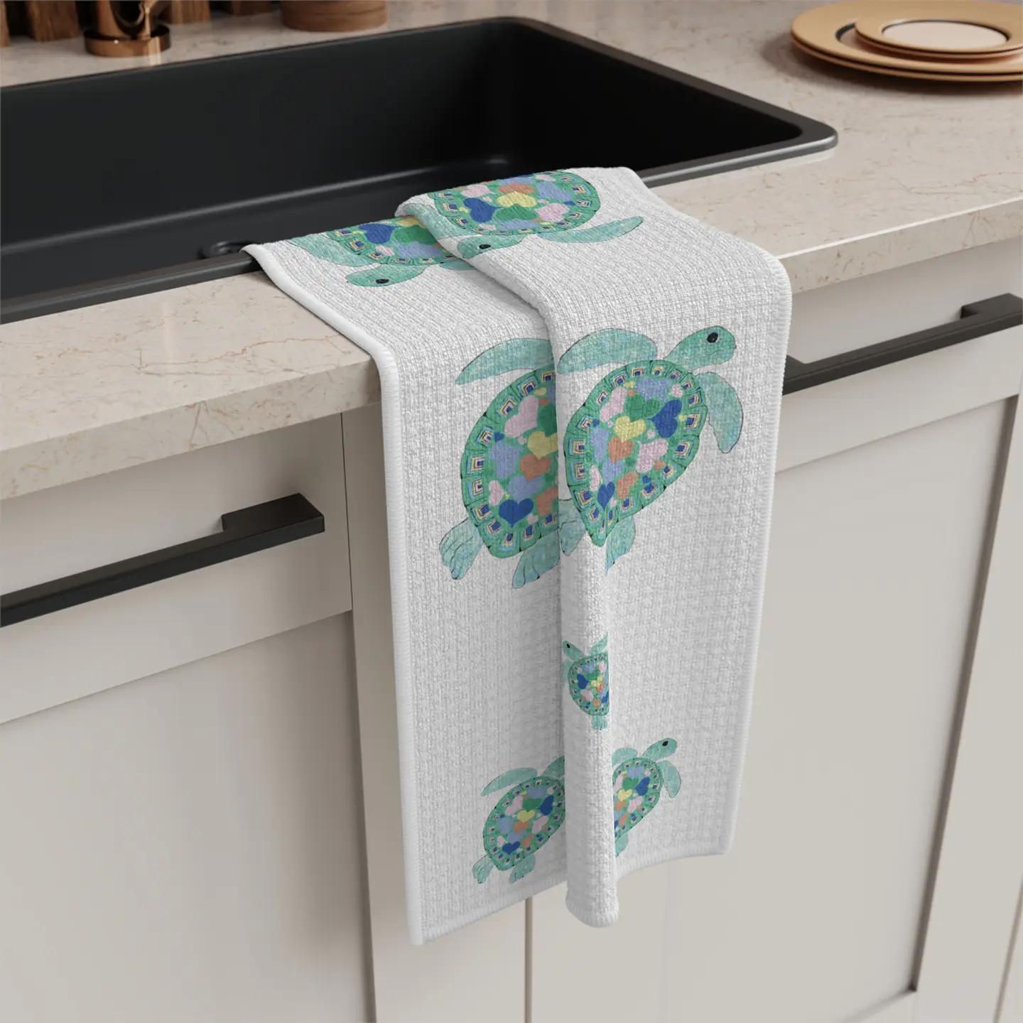 Love Sea Turtles Microfiber Kitchen Towel