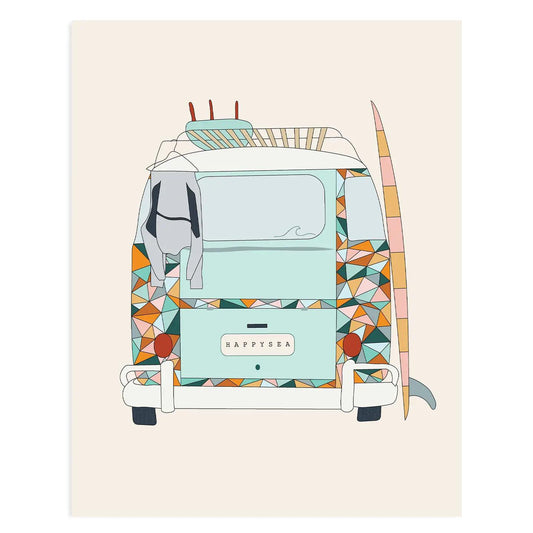 Surf Van Back 11x14 Art Print