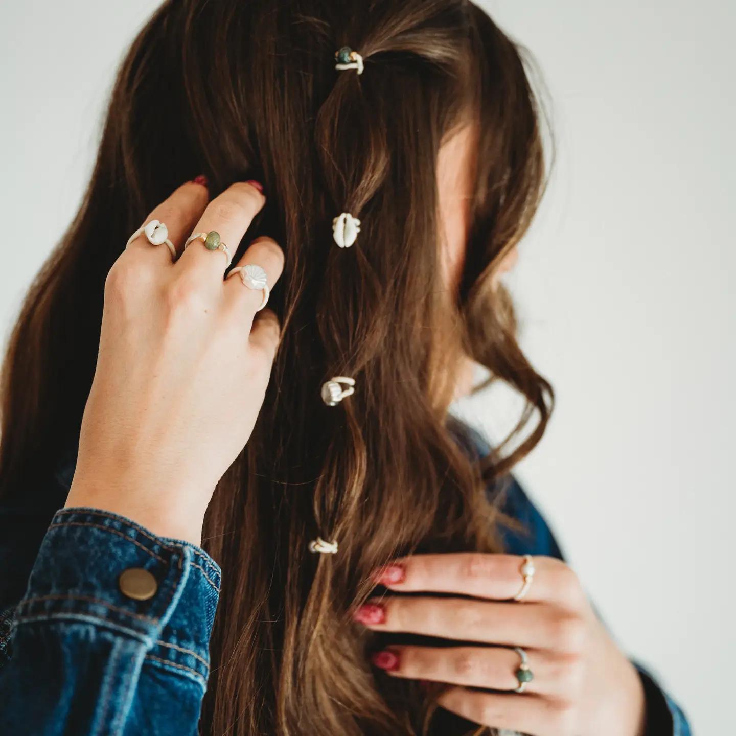 Tide Seashell Ring Hair Tie Set