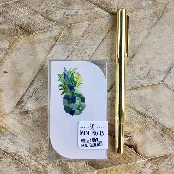 Seaglass Pineapple Mini Notes