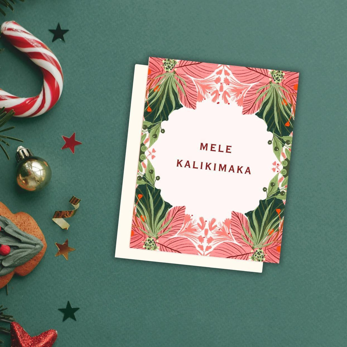 Mele Kalikimaka Botanical Card