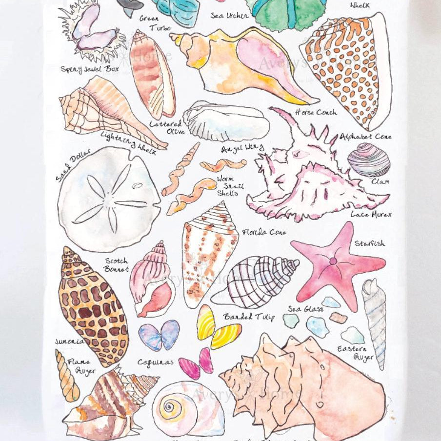 Seashell Beach Tea Towel