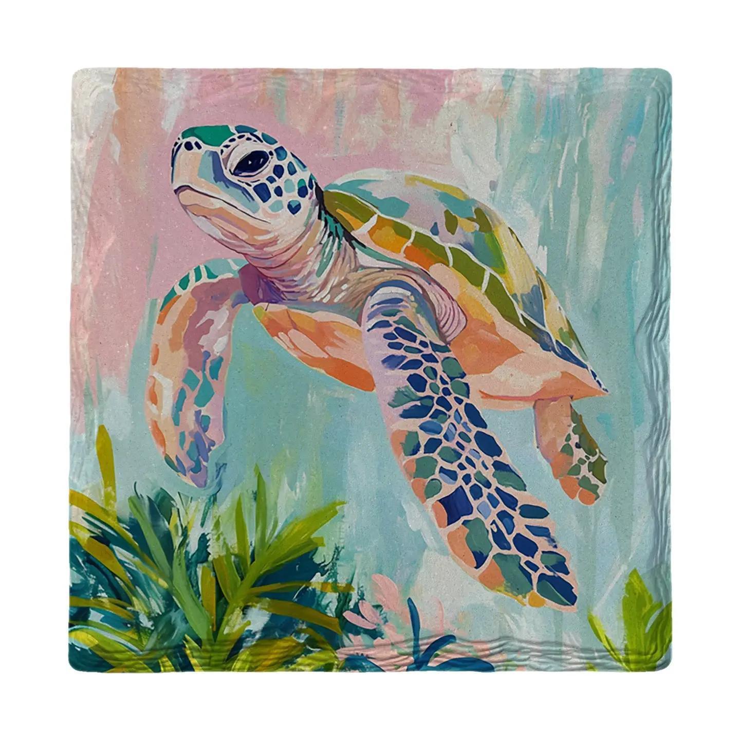 Pastel Sea Turtle Coaster