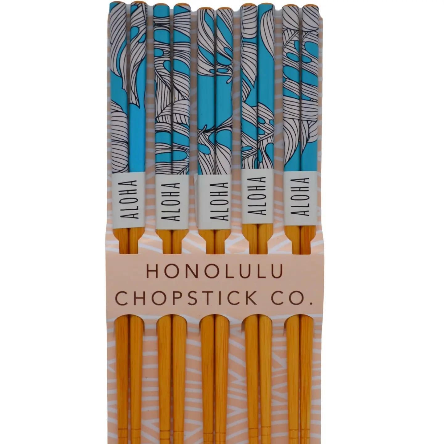 Blue Monstera Reusable Chopstick Set