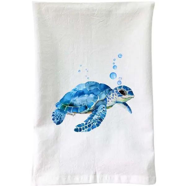 Blue Sea Turtle Bubble Towel