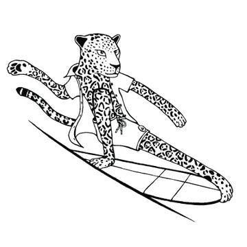 Surfing Animals Alphabet Coloring Book