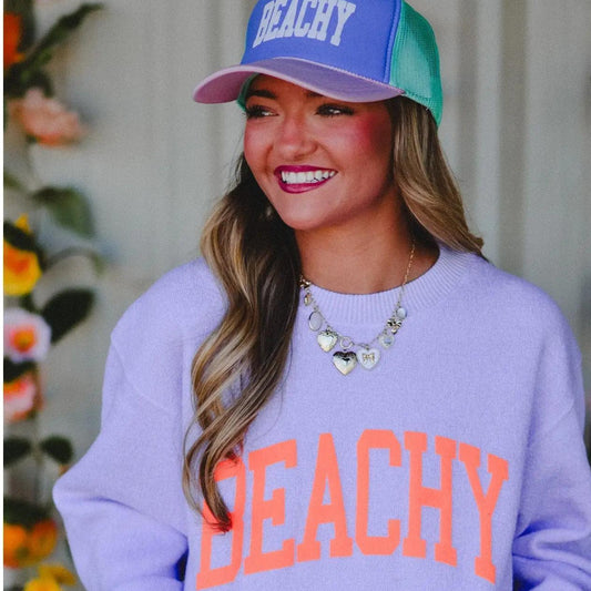 Beachy Lavender Knit Sweater