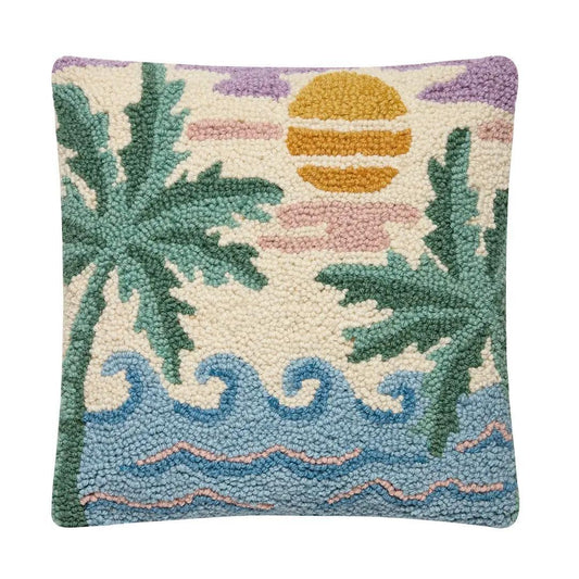 Retro Coastal Scene Hook Pillow