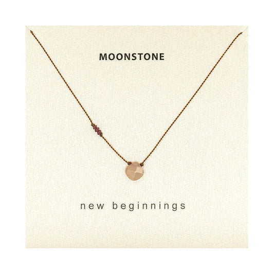 Peach Moonstone Nylon Necklace
