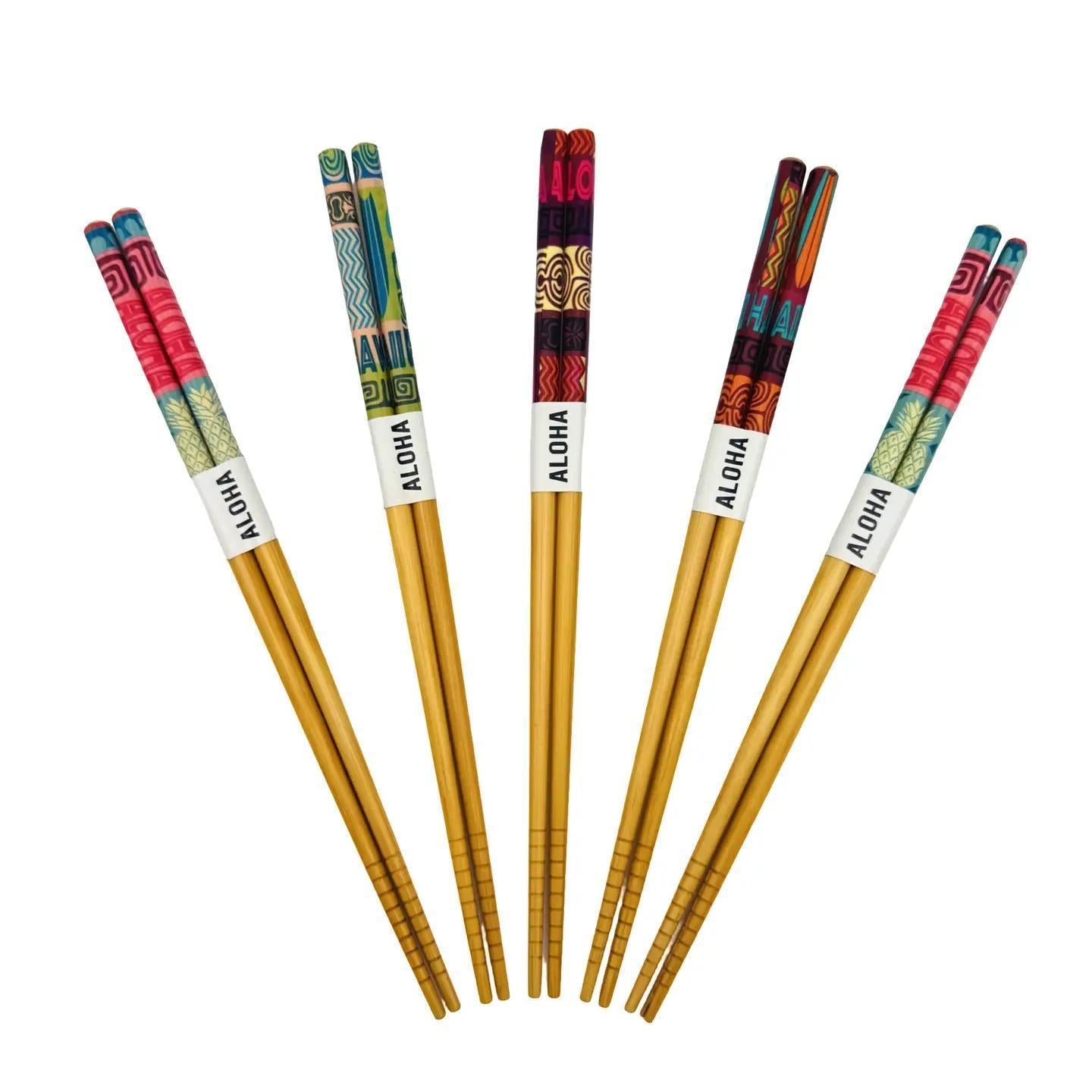 Hawaiian Tribal Reusable Chopstick Set