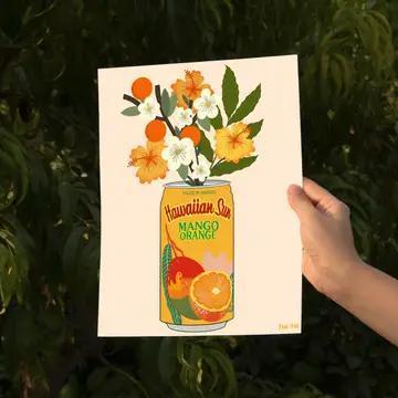 Mango Orange Hawaiian Sun Art Print