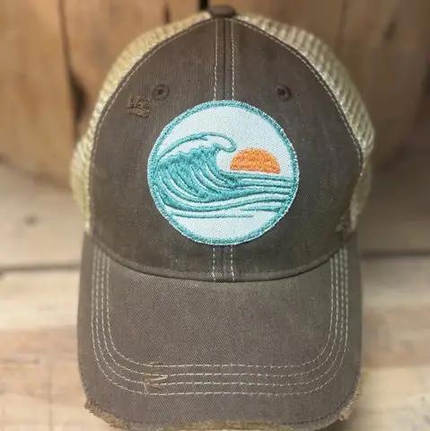 Sunset Swell Distressed Trucker Hat