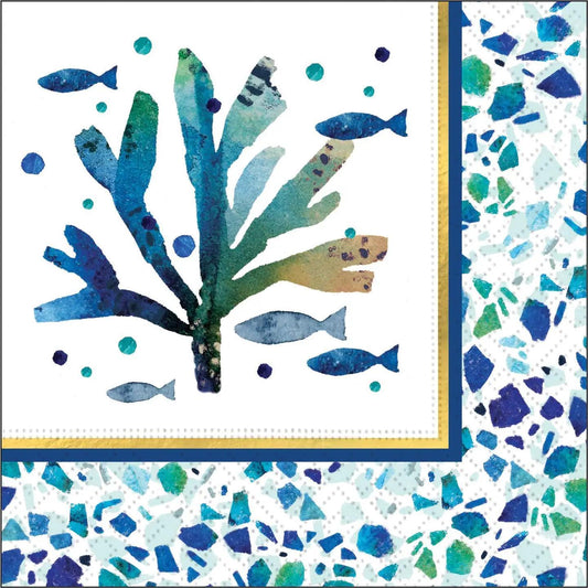 Coastal Seaglass Beverage Napkin