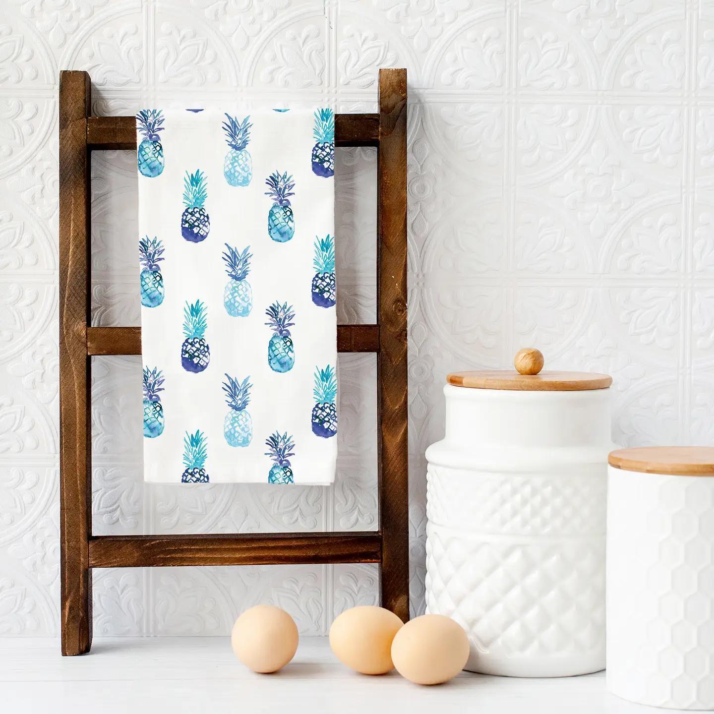 Blue Pineapple Tea Towel