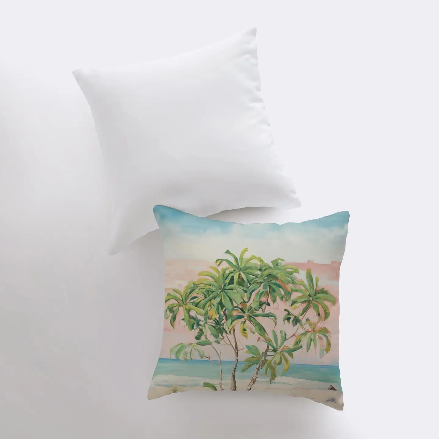 Sunset Beach Tree Pillow