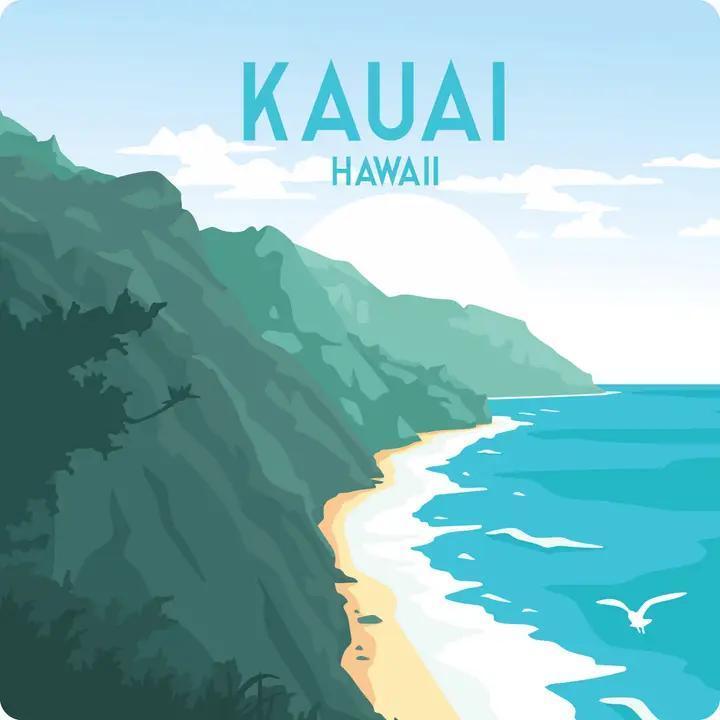 Na Pali Kauai Wood Coaster