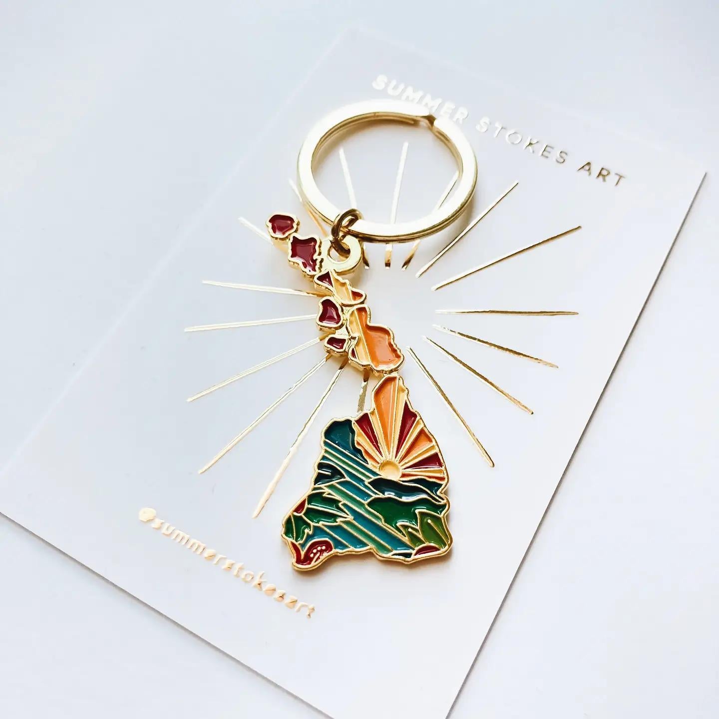 Hawaii God Enamel Keychain