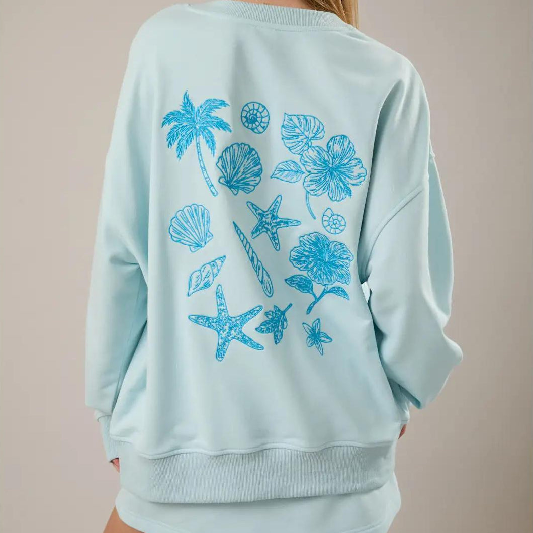 Coastal Embroidered Sweatshirt