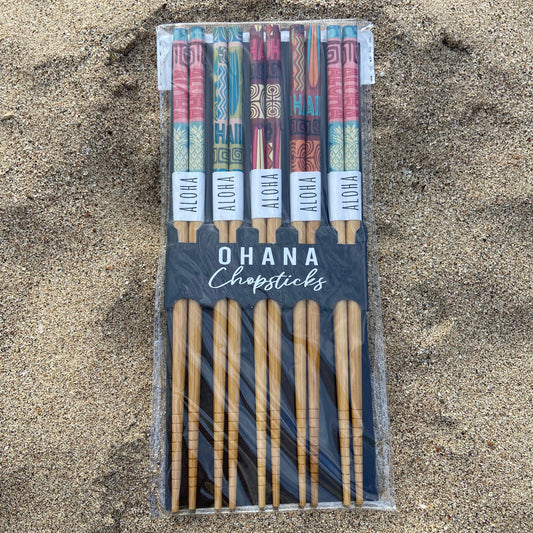 Hawaiian Tribal Reusable Chopstick Set