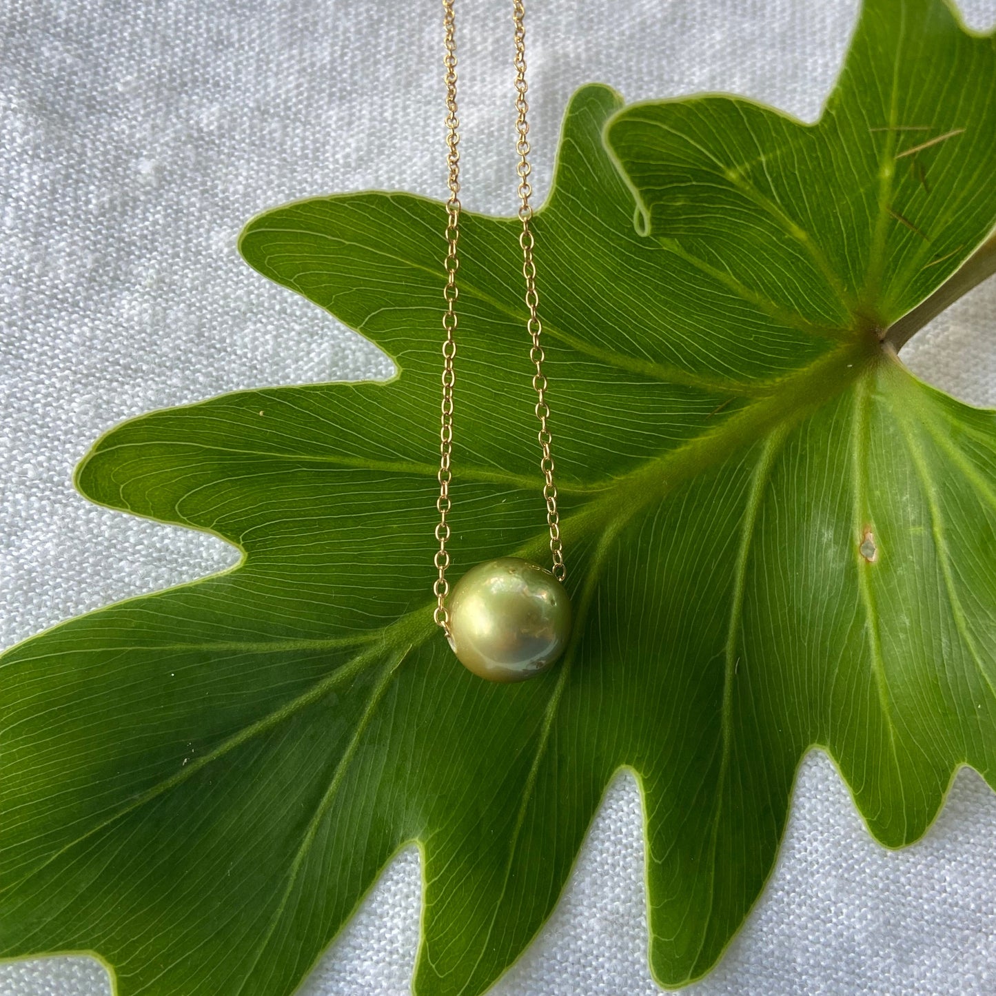 Maui Mari - Pistachio Tahitian Pearl Necklace
