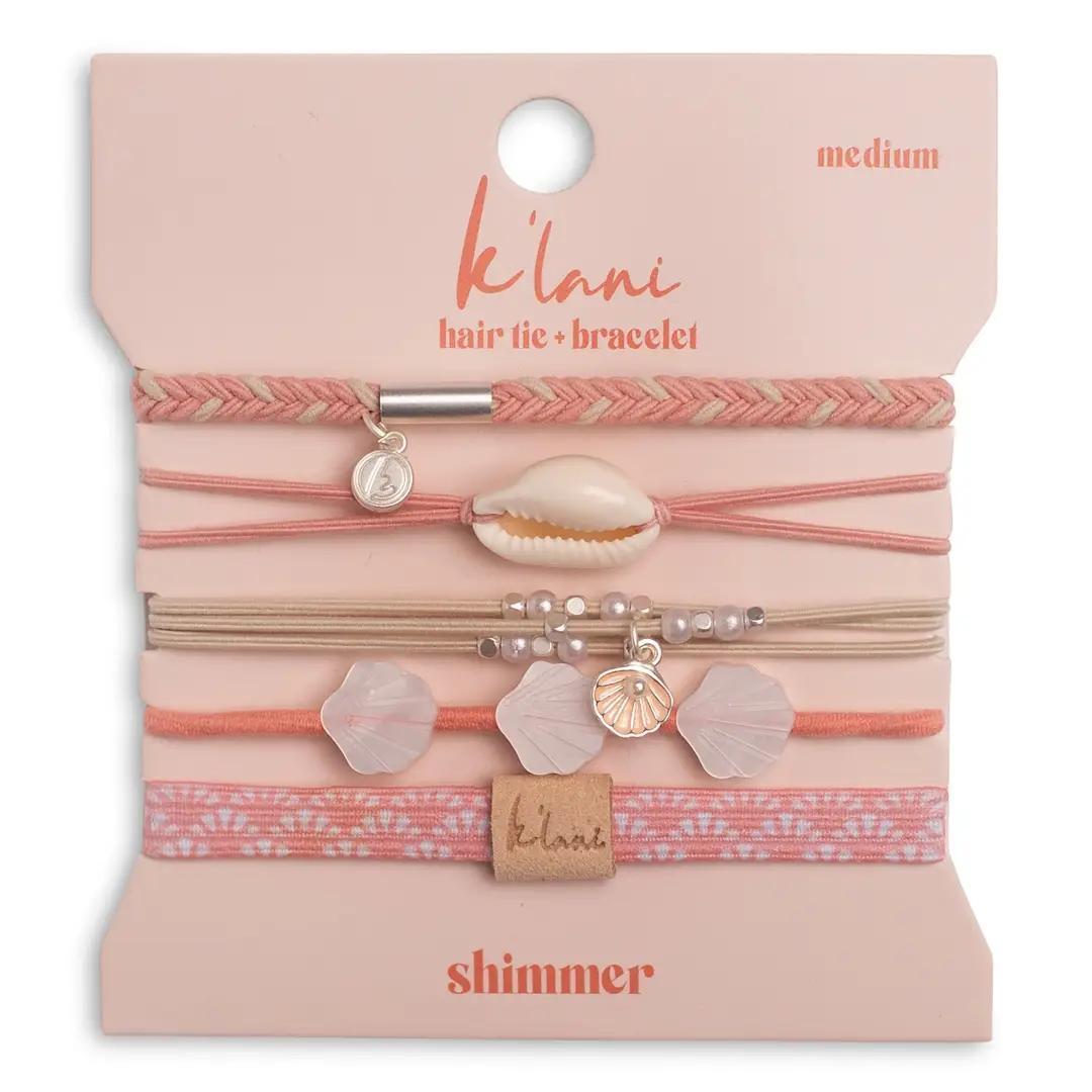 Shimmer Shell Hair Tie Bracelets