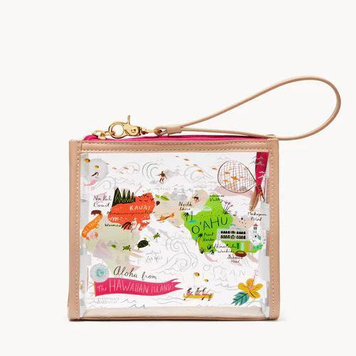 Hawaiian Island Clear Wristlet