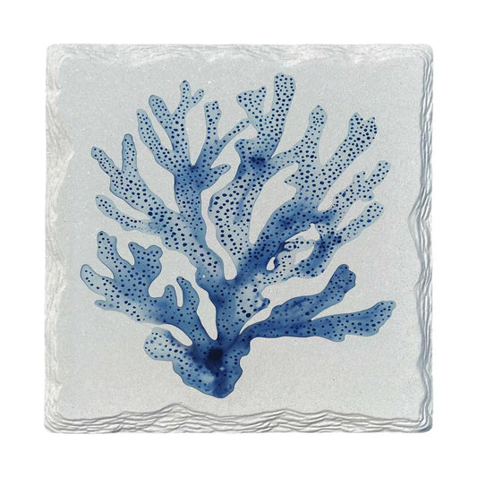 Watercolor Navy Coral Coaster