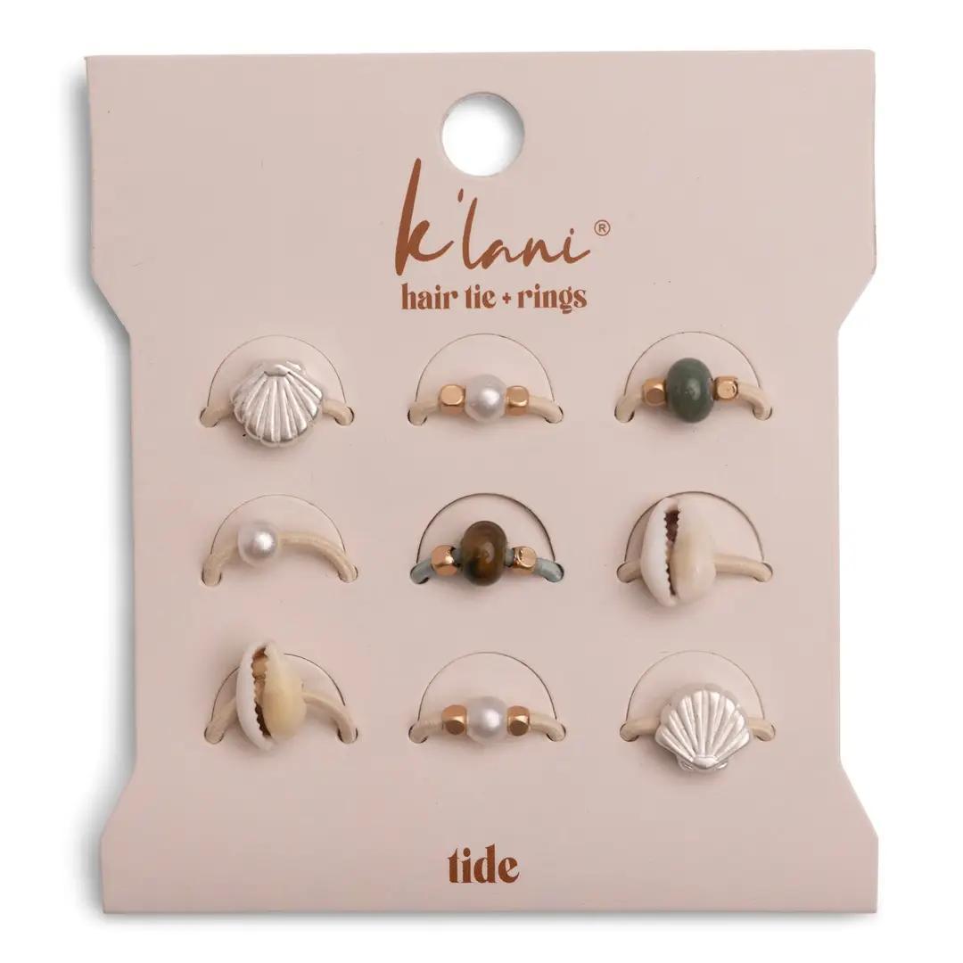 Tide Seashell Ring Hair Tie Set