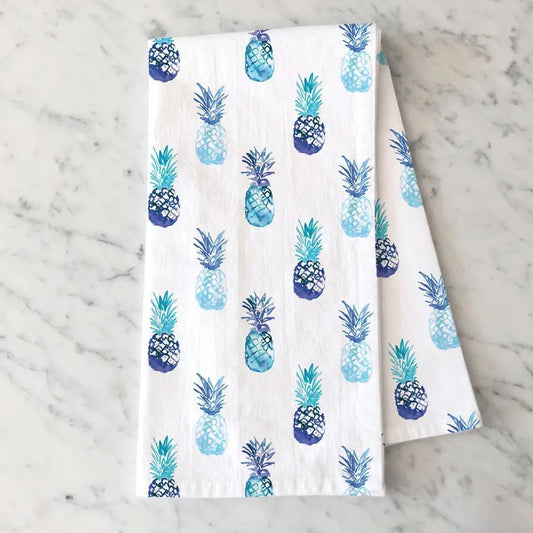 Blue Pineapple Tea Towel