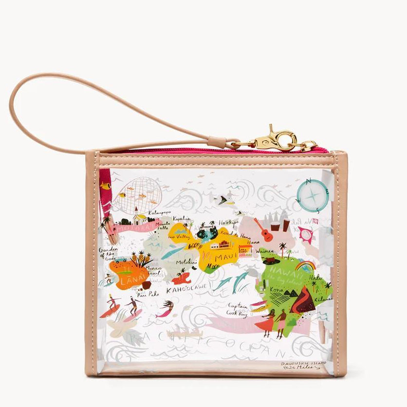 Hawaiian Island Clear Wristlet