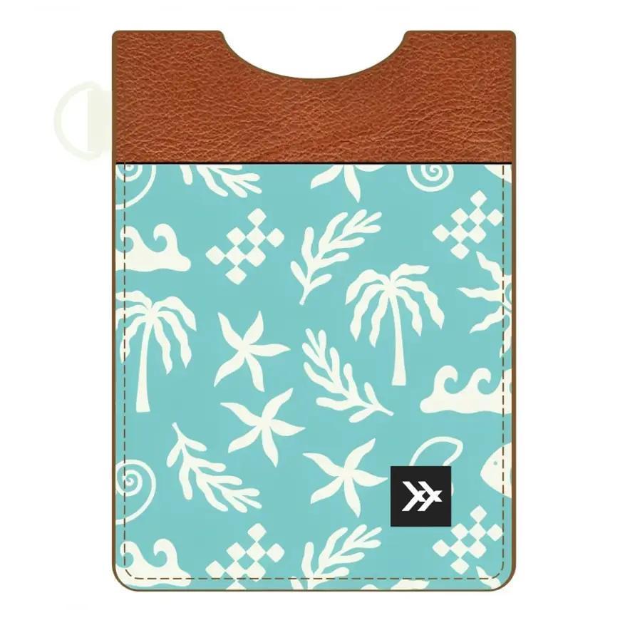 Blue High Tide Vertical Leather Wallet