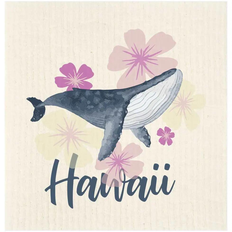 Whale With Plumeria Hawaii Swedish Cloth