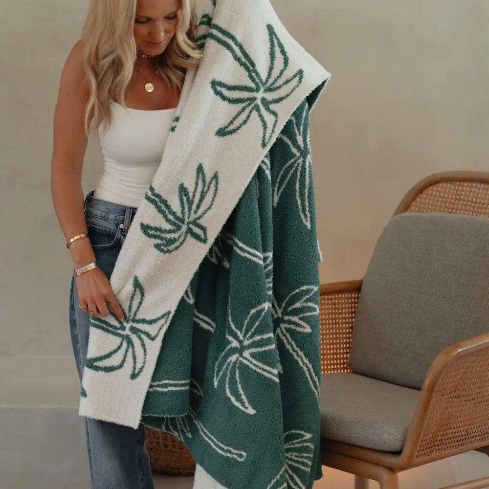 Green Palm Tree Blanket