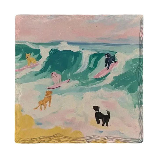 Surfing Dogs Coaster