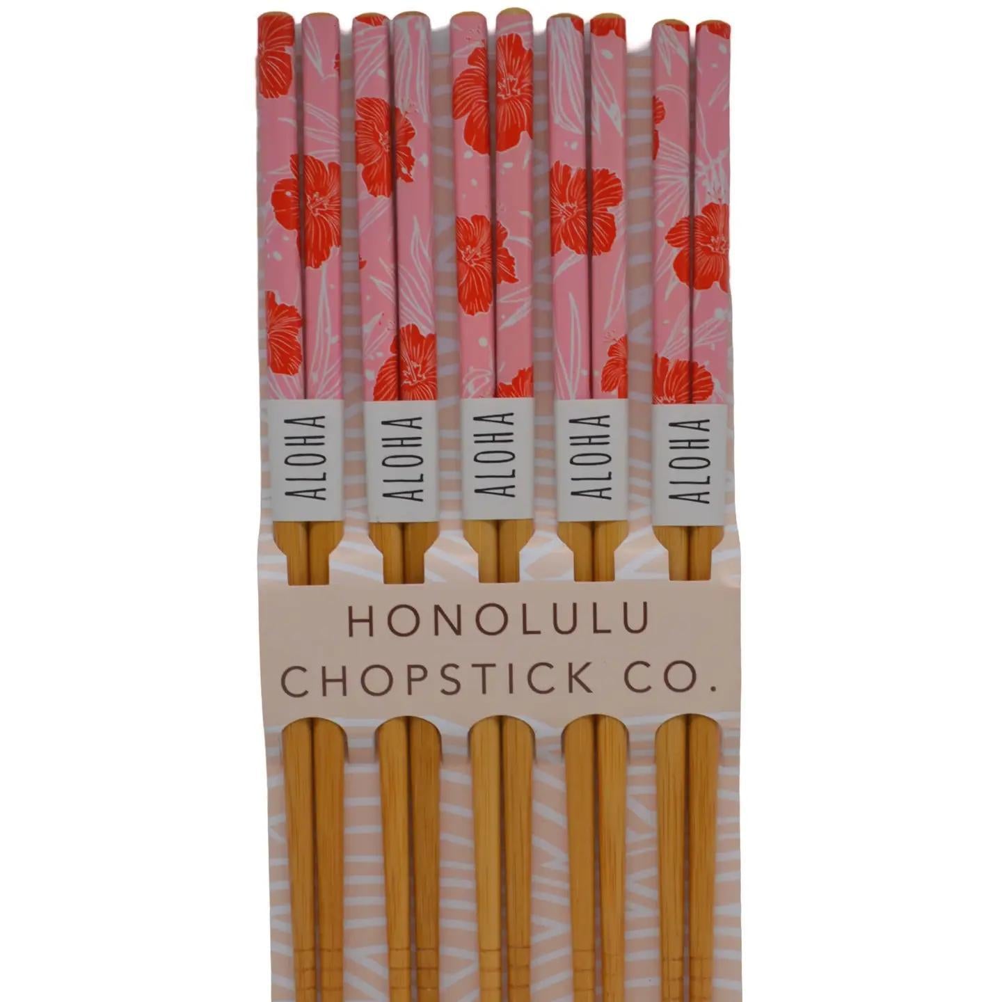 Red Hibiscus Reusable Chopstick Set