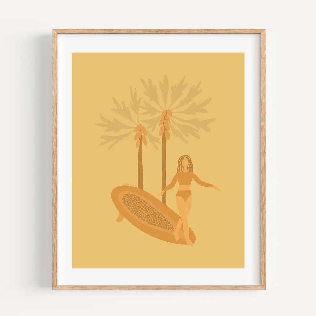 Papaya Wave Print 8x10
