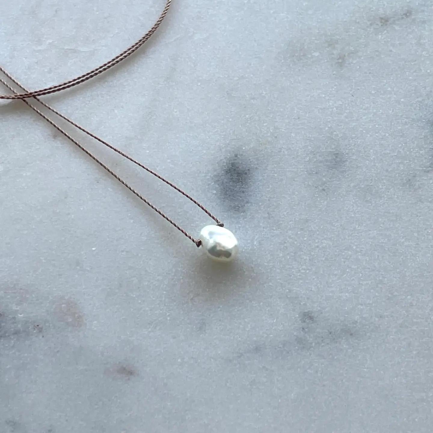 Keshi Pearl Nylon Necklace