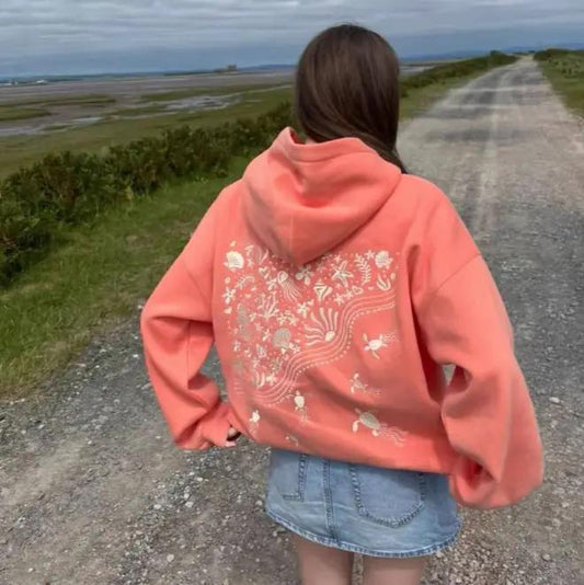 Sea Turtle Coral Hoodie