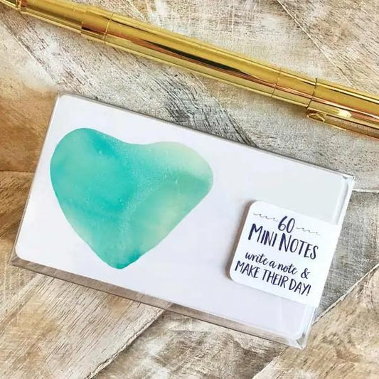 Seaglass Heart Mini Notes