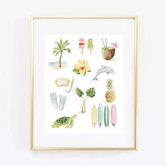 Tropical Collage Art Print