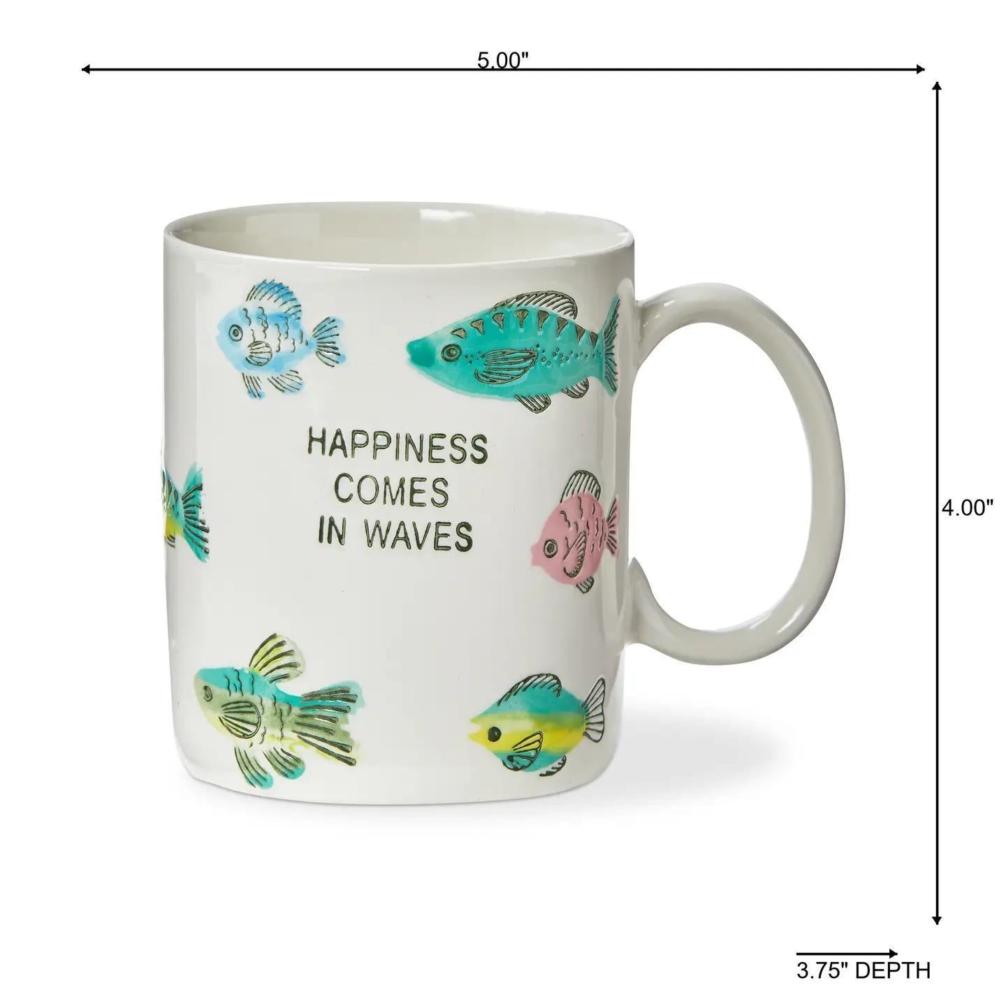 Happiness Comes in Waves Mug