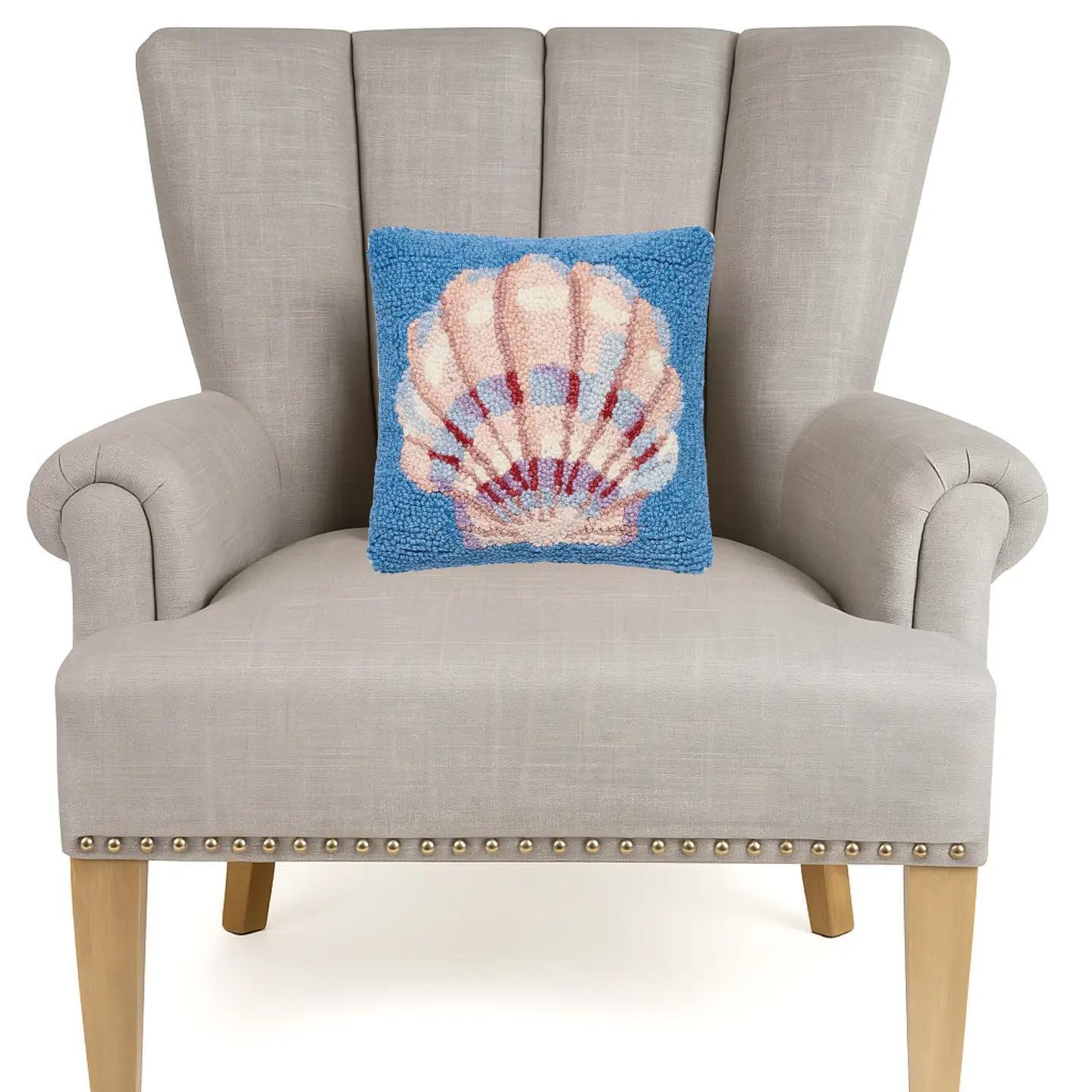 Coastal Scallop Hook Pillow